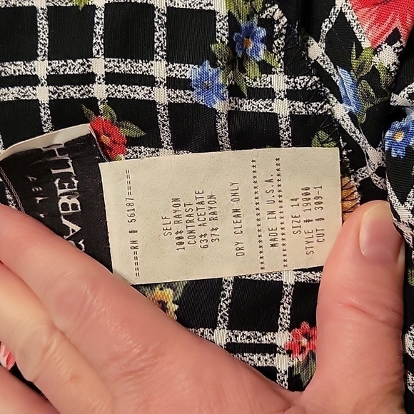 VTG ELISABETH 1980s Floral Cottage Prairie Land Girl 2Fer Shirt Dress - Picture 11 of 12